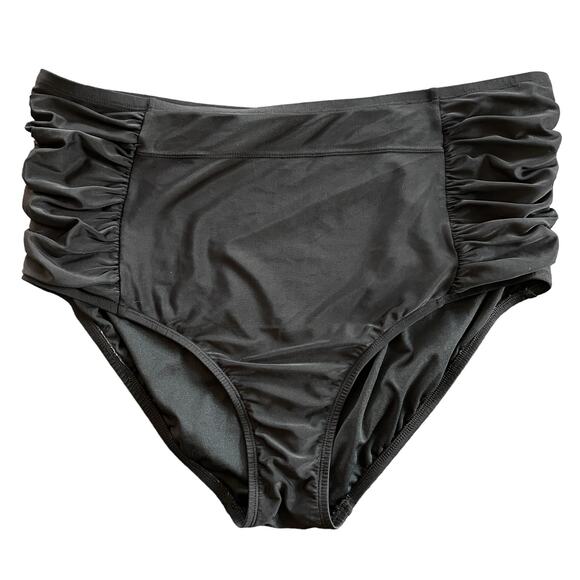 Kona Sol Tankini 2X Green Leopard Print Black High Waisted Coverage - Picture 5 of 16